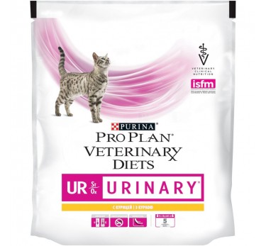 ПРО ПЛАН Сухой корм Purina Pro Plan Veterinary diets UR корм для кошек при болезнях нижних отделов мочевыводящих путей c курицей, пакет, 350 г